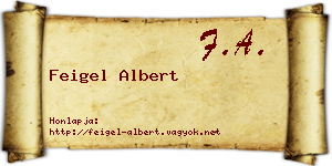 Feigel Albert névjegykártya